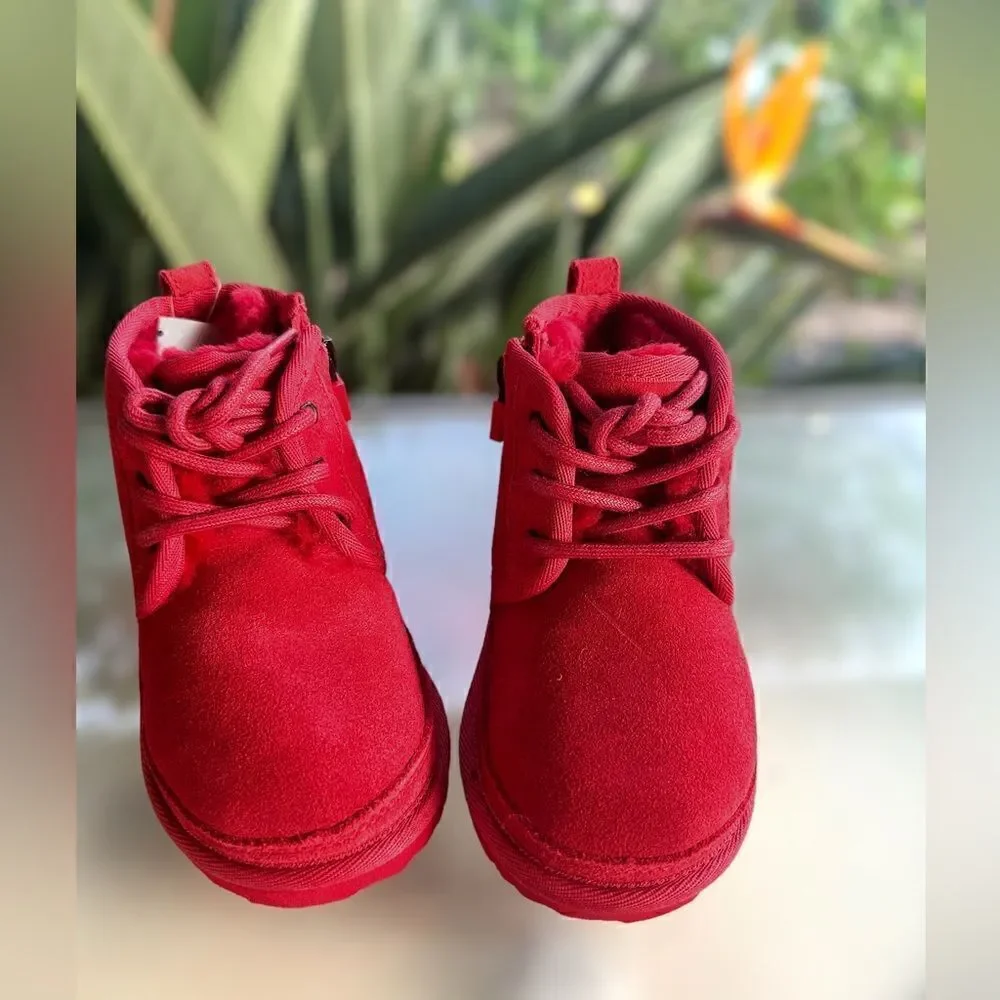 UGG Neumel II Toddler Shearling Chukka Winter Boot Red Size 9 NEW